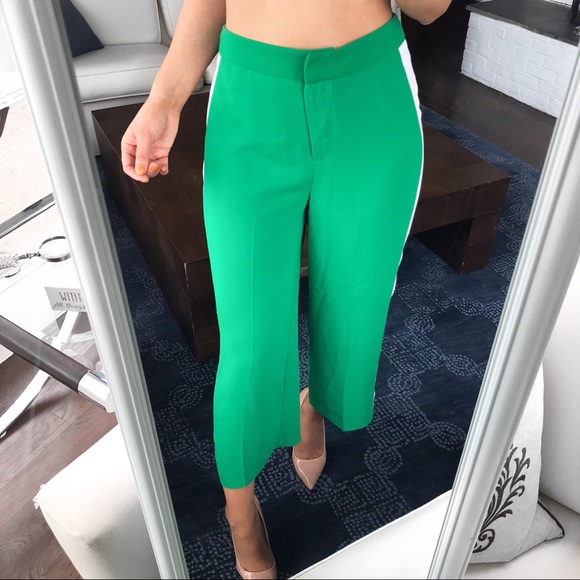 New Look Pants - 💚 NEW LOOK COLOR BLOCK GREEN WHITE WIDE LEG PANTS